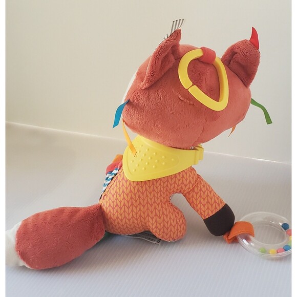 Skip Hop Bandana Buddies Activity Animal Fox Teething Rattle Baby Toy Clip N Go - Picture 7 of 7